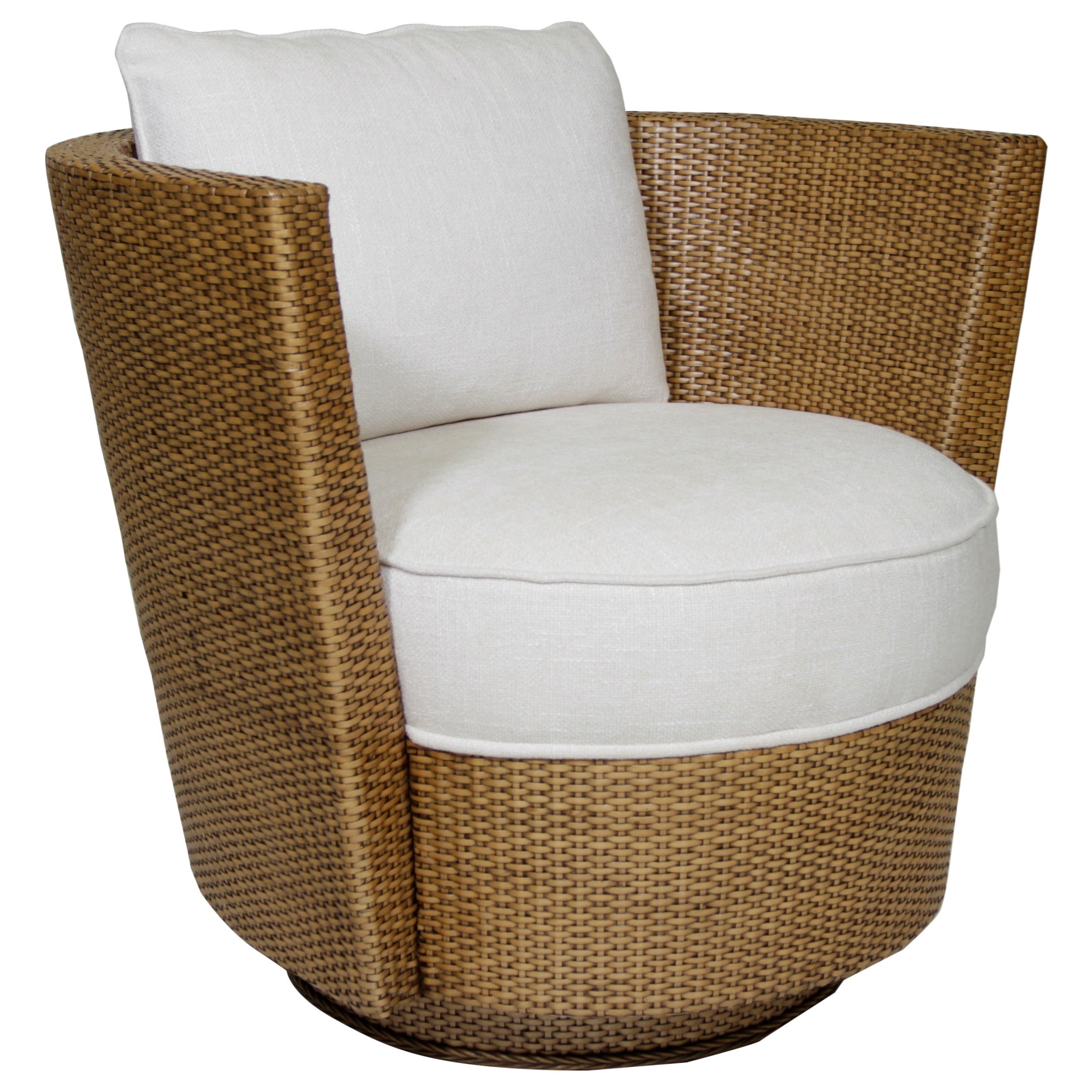 Tommy Bahama Home Twin Palms 1953 11SW Tarpon Cay Rattan Swivel Chair Jacksonville Furniture Mart Upholstered Chairs